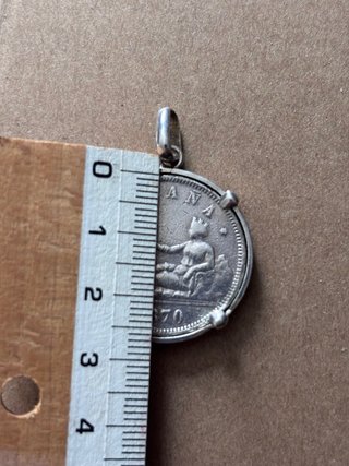 Colgante Moneda 2 Pesetas Plata 1870