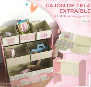 Estantería infantil 6 cajas tela