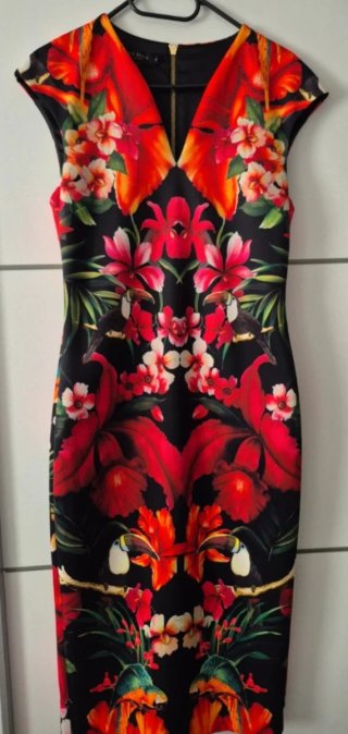 Vestido Ted Baker Estampado Flores y Tucanes