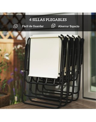 Mesa de cristal con 4 sillas y sombrilla a estrena
