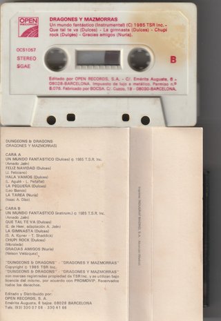 Cassette Dragones y Mazmorras Cantan DULCES TVE