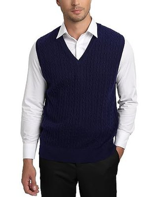 Chaleco Suéter Punto Hombre Azul 4XL