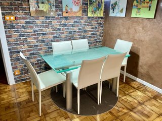 Mesa comedor cristal extensible