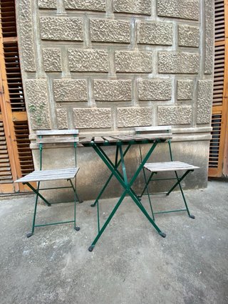 Mesa y 2 Sillas Plegables Exterior