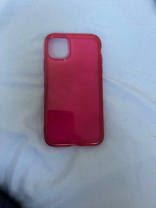 Funda iPhone 11 Roja Transparente