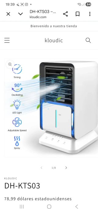 Mini Ventilador DHKTS03 Azul y Blanco