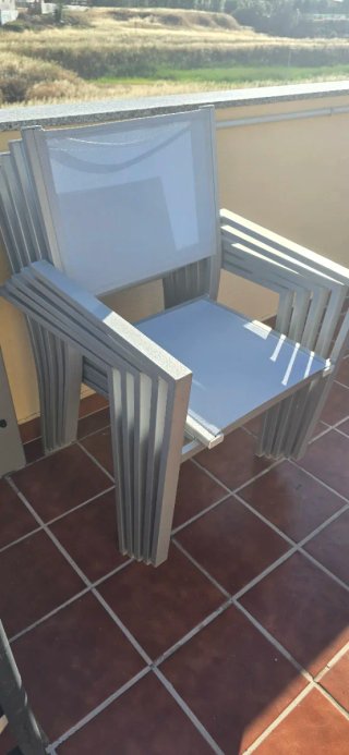 Conjunto 5 Sillas Terraza Tela Gris