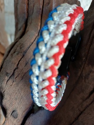 Pulsera Paracord Tricolor Estilo Francés