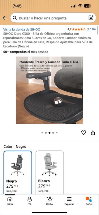 SIHOO Doro C300 Silla Oficina Ergonómica