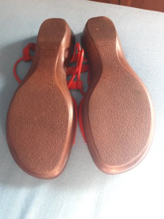 Sandalias piel PAULA URBAN  rojas