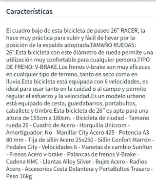 Bicicleta urbana negra con cesta - recoger en Noja