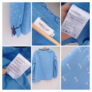 Blusa Indi&Cold Algodón Estampada Azul Talla L