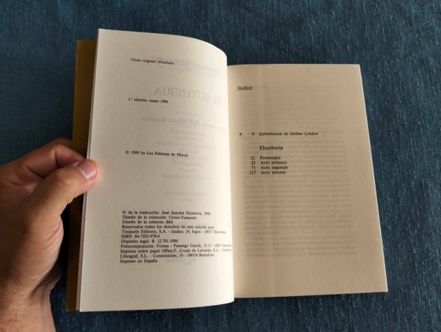 Eleutheria. Samuel Beckett.