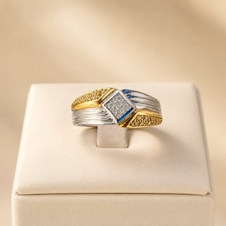 Anillo Oro Blanco 18kl Diamantes BARC-TRA1274