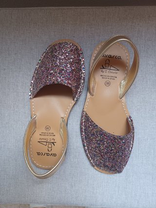 Sandalias Avarca Glitter Talla 38