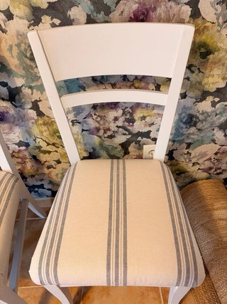 Sillas de comedor blancas y beige