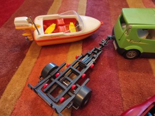 Playmobil Coche Deportivo, Barco y Caravana