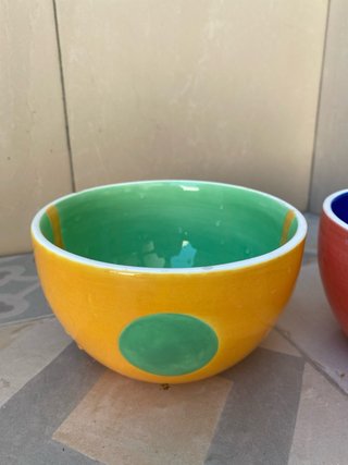 Lote 2 cuencos de cerámica decorados