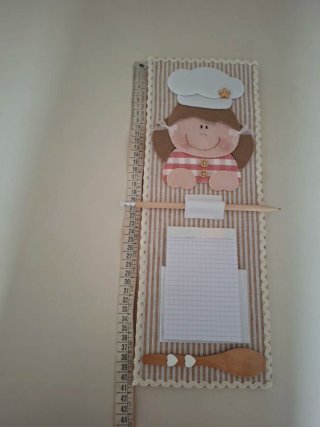Porta blocknotes da cucina realizzato a mano
