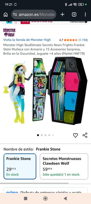 Muñeca Monster High con Ataúd