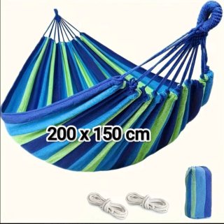 2 Hamacas Rayas Azul y Verde