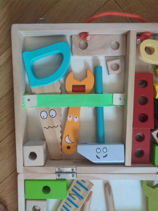 Juego de herramientas de madera para niños