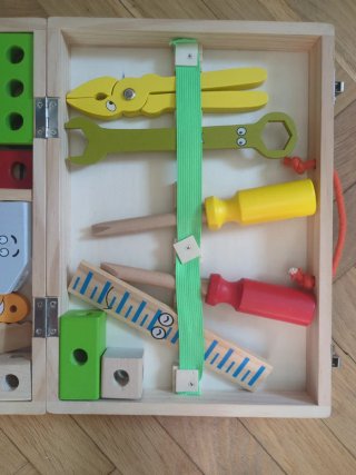 Juego de herramientas de madera para niños