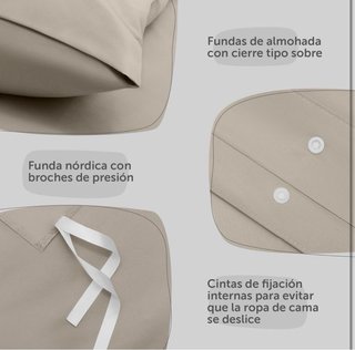 Juego Cama Blumtal 200x200 + 2 Fundas Beige