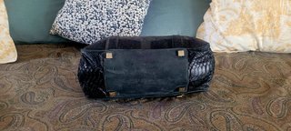 Bolso Zeferino Piel Negra Efecto Pitón Lujo