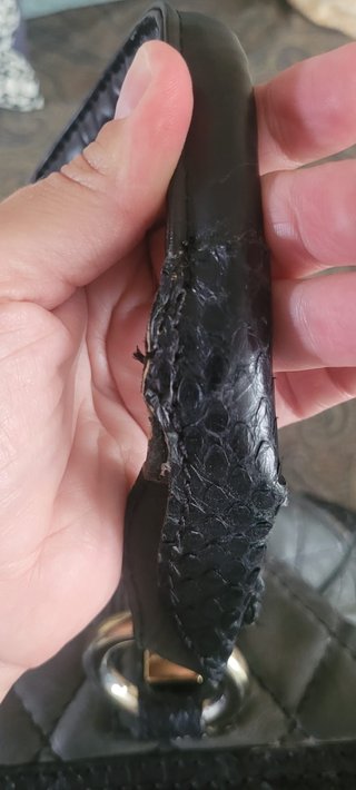 Bolso Zeferino Piel Negra Efecto Pitón Lujo