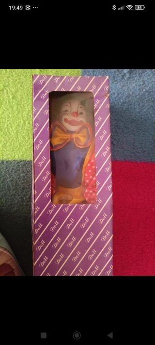 Figura payaso cerámica y tela