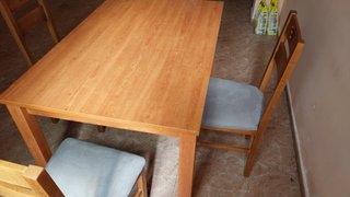 Mesa extensible madera + 4 sillas