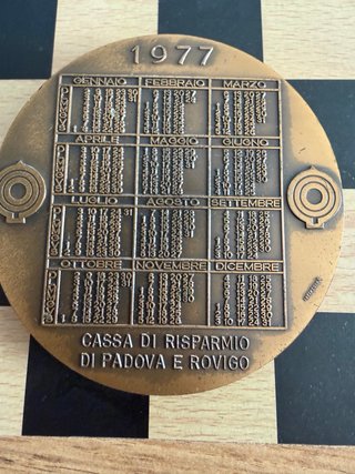 Medaglia calendario N. Negri bronzo 1977