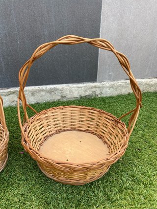 Conjunto de 3 cestas de mimbre