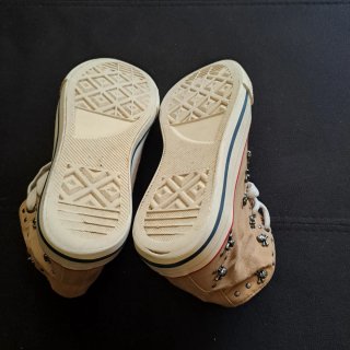 Tenis botín tela marrón claro