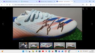 Bota firmada Benzema Real Madrid 2022