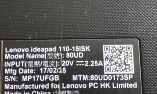 Despiece Portatil Lenovo Ideapad 110-15ISK 80UD