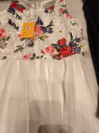 Vestido floral encaje blanco talla l