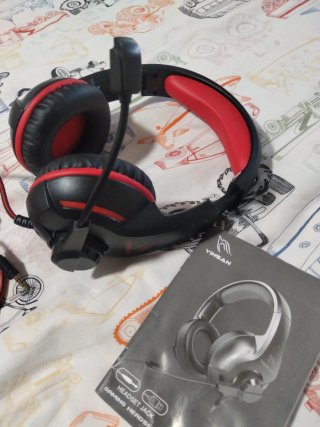 Cascos Gaming Yinsan Negros y Rojos Jack 3.5