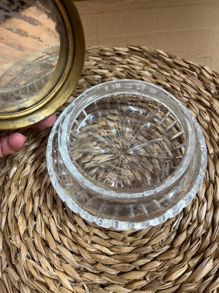 Juego tocador antiguo espejo y cepillo