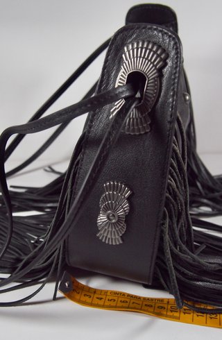 Bolso Piel Flecos ZARA Estilo Cowboy