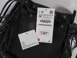 Bolso Piel Flecos ZARA Estilo Cowboy