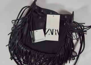 Bolso Piel Flecos ZARA Estilo Cowboy