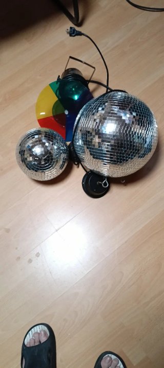 2 Bolas de Discoteca Plateadas y Multicolor