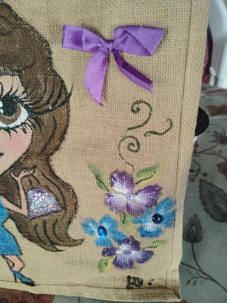 Bolso de tela pintado a mano
