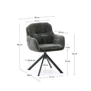 Silla giratoria Kave Home Dorina Nueva