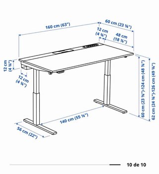 Escritorio Elevable IKEA MITTZON 160x60cm