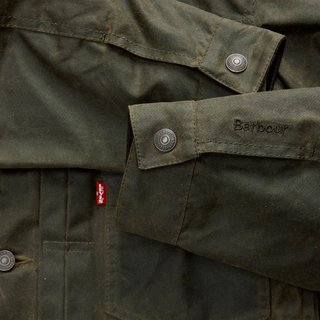 Levi’s X Barbour TYPE II WAXED TRUCKER JACKET  L