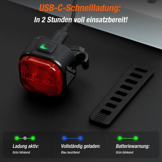 Luz Trasera LED Bici Recargable