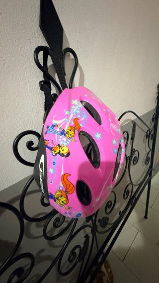 Casco Bicicleta Niña Rosa Dibujos